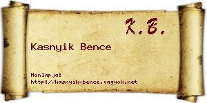 Kasnyik Bence névjegykártya