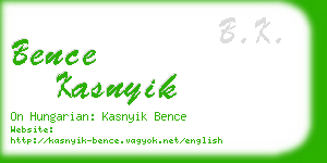 bence kasnyik business card